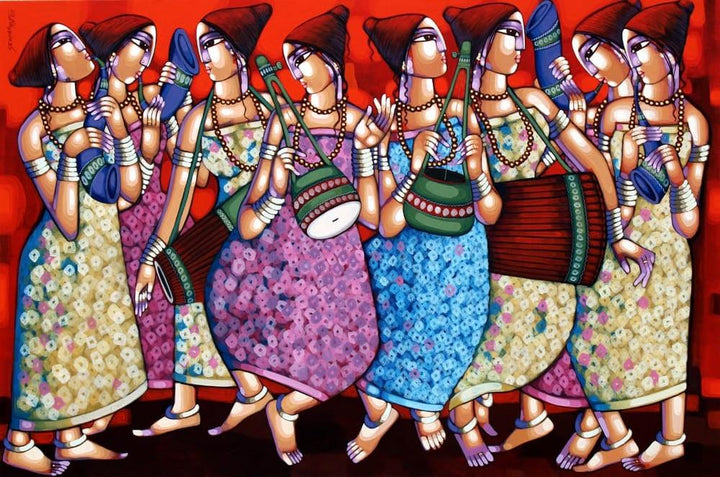 Symphony Of Happines 3 Painting by Sekhar Roy | ArtZolo.com
