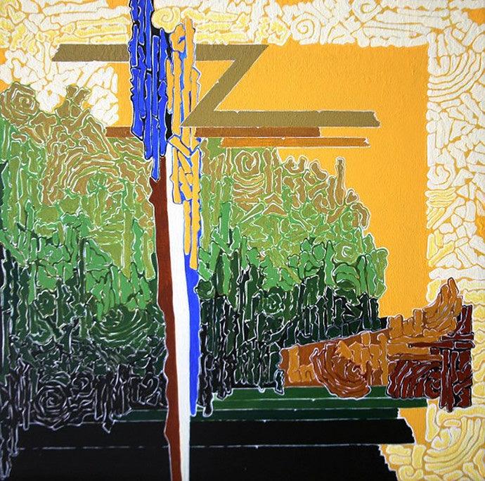 Symphony In Green Yellow Painting by Veena Chitrakar | ArtZolo.com