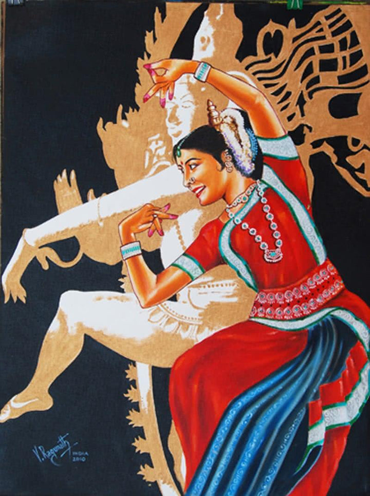 The Divine Dance Of Odissi Painting by Ragunath | ArtZolo.com