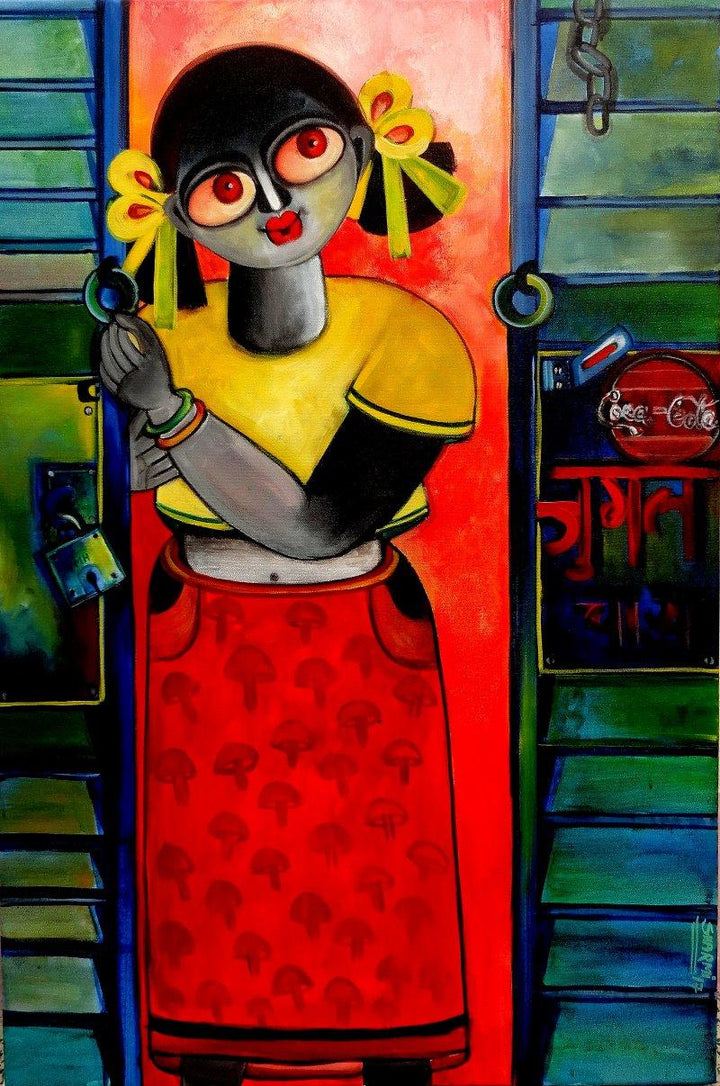 The Old Door Painting by Sharmi Dey | ArtZolo.com