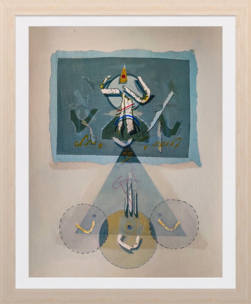 Abstract acrylic ink painting titled 'TRANSFORMATION', 16x21 inches, by artist Mahesh Pal Gobra on ACRYLIC ON PAPER