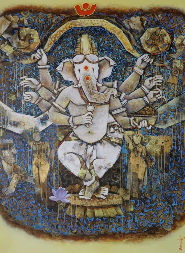 Tantra Ganesha Painting by Manas Jena | ArtZolo.com