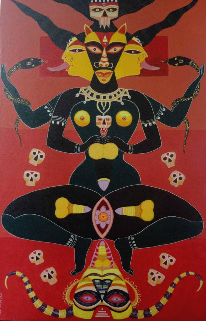 Tantrik Deity Painting by Bhaskar Lahiri | ArtZolo.com