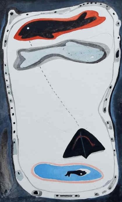 Religious acrylic painting titled 'Target', 12x8 inches, by artist Rohit Joshi on Paper