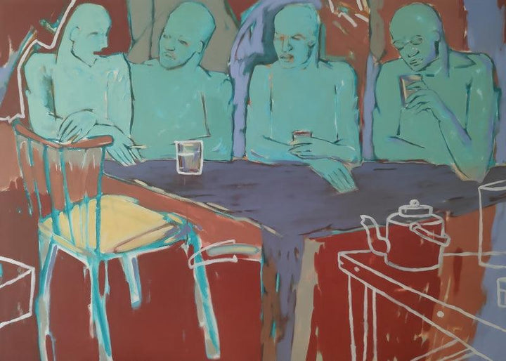 Tea Break Painting by Sameer Dixit | ArtZolo.com