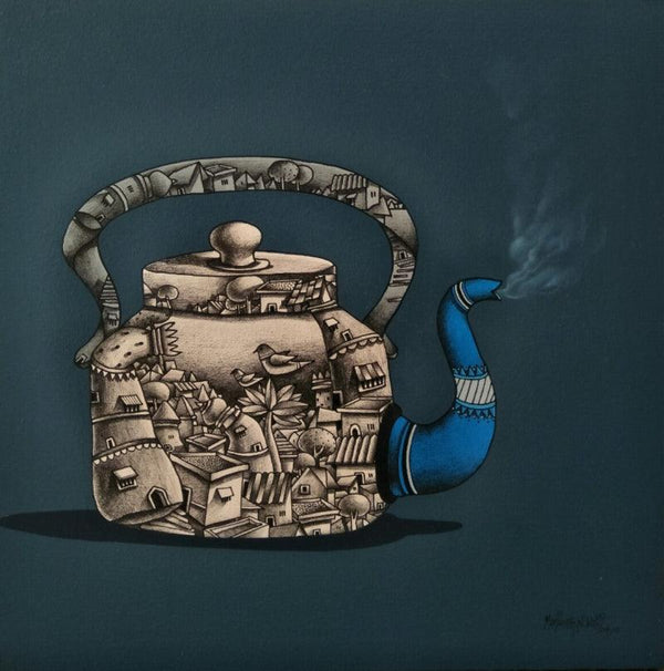 Tea Pot Painting by Manjunath Wali | ArtZolo.com