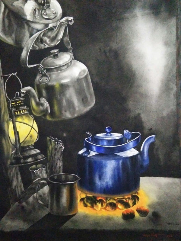 Tea Time Painting by Saikat Maity | ArtZolo.com