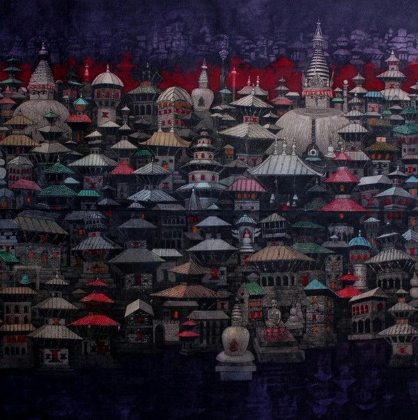 Temple And Stupa Printmaking by Uma Shanker Shah | ArtZolo.com