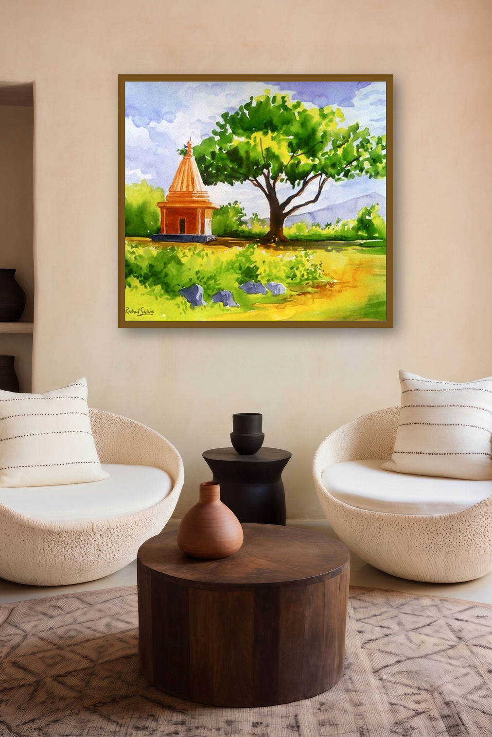 Temple (Sacred Shade) by artist Rahul Salve displayed in a Curated gallery