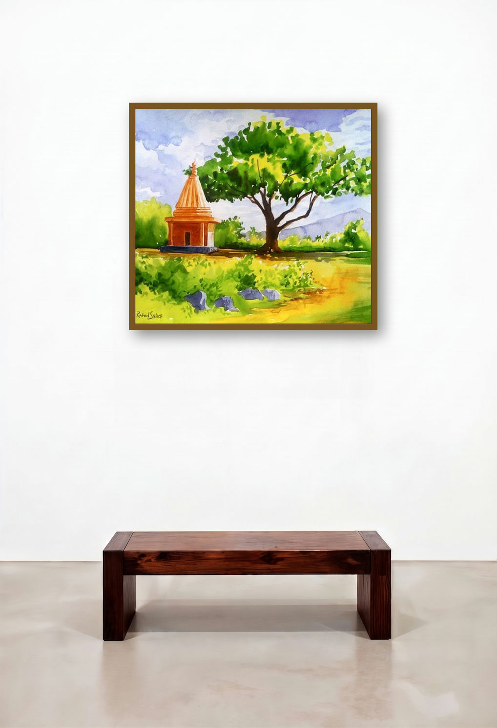 Temple (Sacred Shade) by artist Rahul Salve displayed in a Industrial Living Room