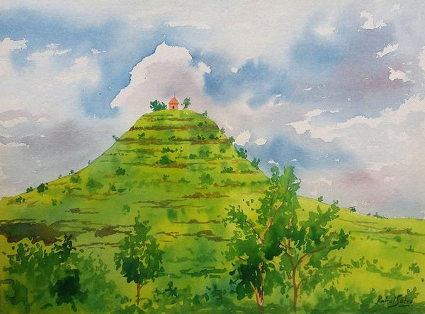 Temple On The Hill Painting by Rahul Salve | ArtZolo.com