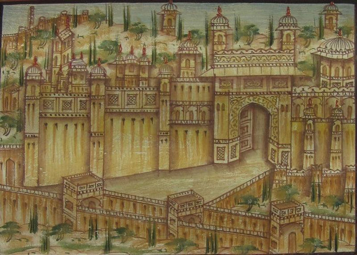The Amer Fort Traditional Art by Unknown | ArtZolo.com