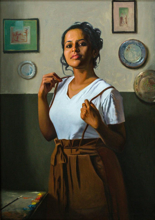 The Artist Painting by Mahesh Soundatte | ArtZolo.com