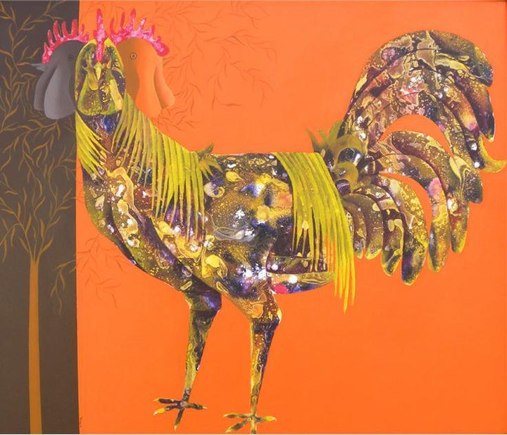The Beautiful Hen Painting by Abhiram Bairu | ArtZolo.com