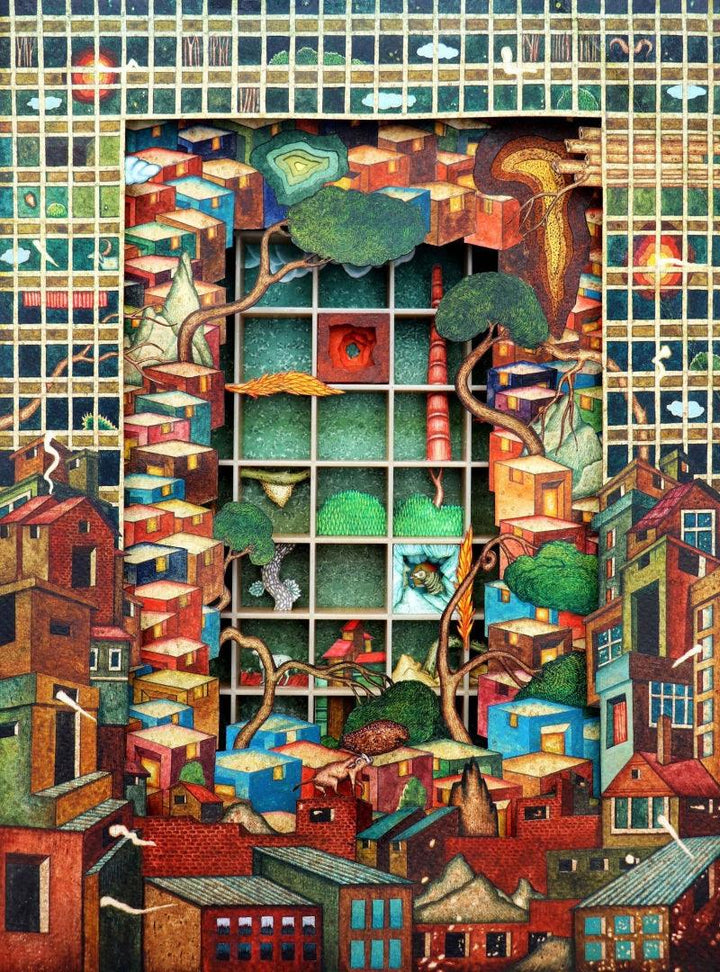 The Boundary Painting by Digbijayee Khatua | ArtZolo.com
