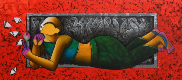 The Butterflies Whisper Painting by Anupam Pal | ArtZolo.com