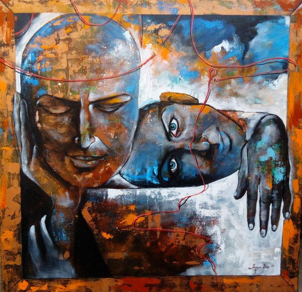 The Caring Couple Painting by Arjun Das | ArtZolo.com