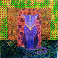 Animals acrylic painting titled 'The Cat', 36x36 inches, by artist Anisha Deshpande on canvas