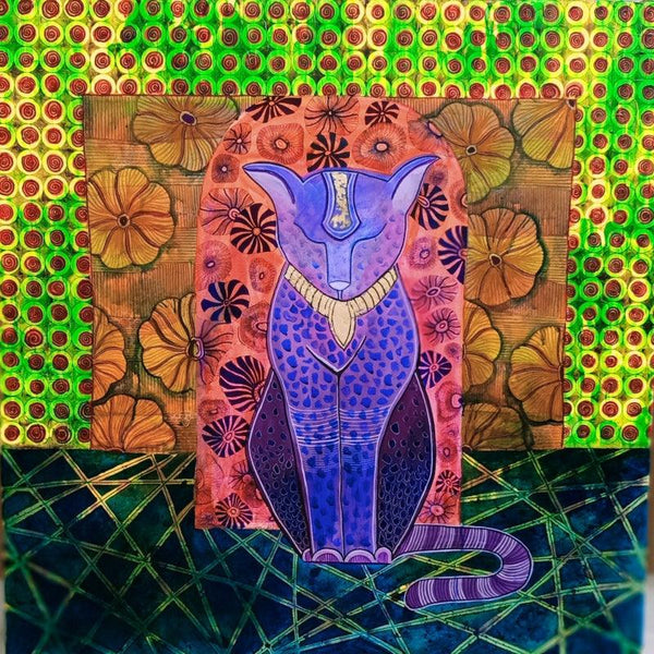 The Cat Painting by Anisha Deshpande | ArtZolo.com