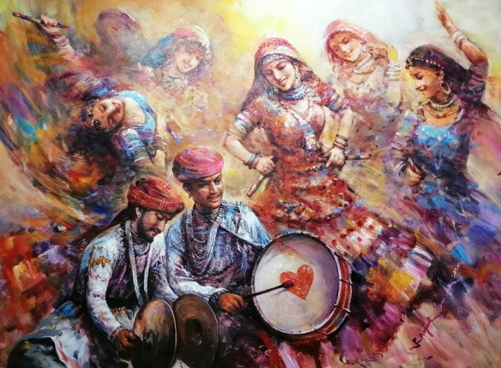 The Celebration Gangour 4 Painting by Ranjit Sarkar | ArtZolo.com
