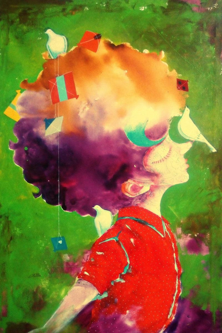 The Childhood Ix Painting by Shiv Kumar Soni | ArtZolo.com