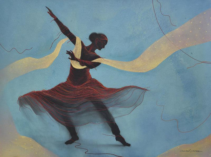The Dancing Lady Painting by Nirmal Yadav | ArtZolo.com