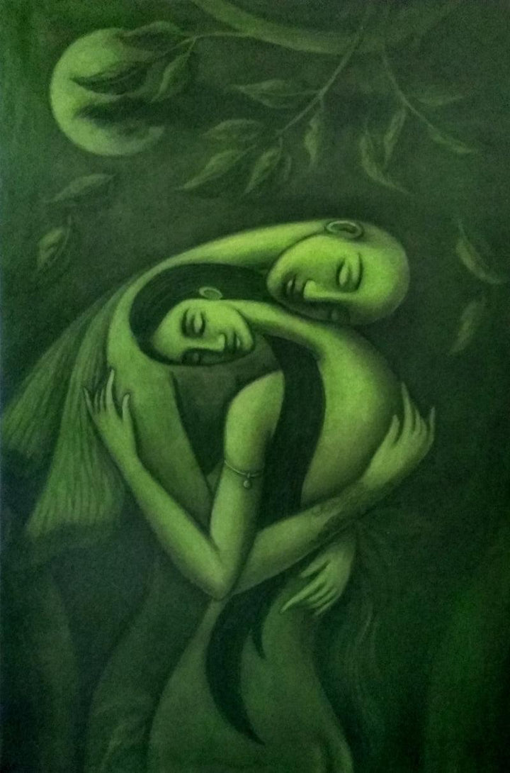 The Dream Lover Painting by Uttam Bhattacharya | ArtZolo.com
