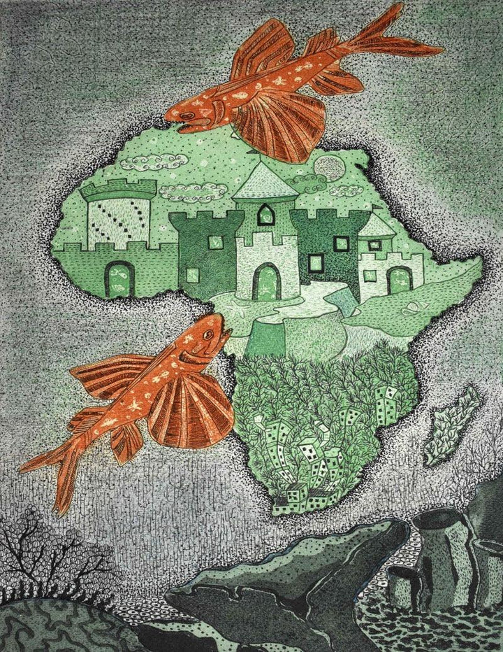 The Dream Of Lantern Fishs In Africa Painting by Bitarka Majumder | ArtZolo.com