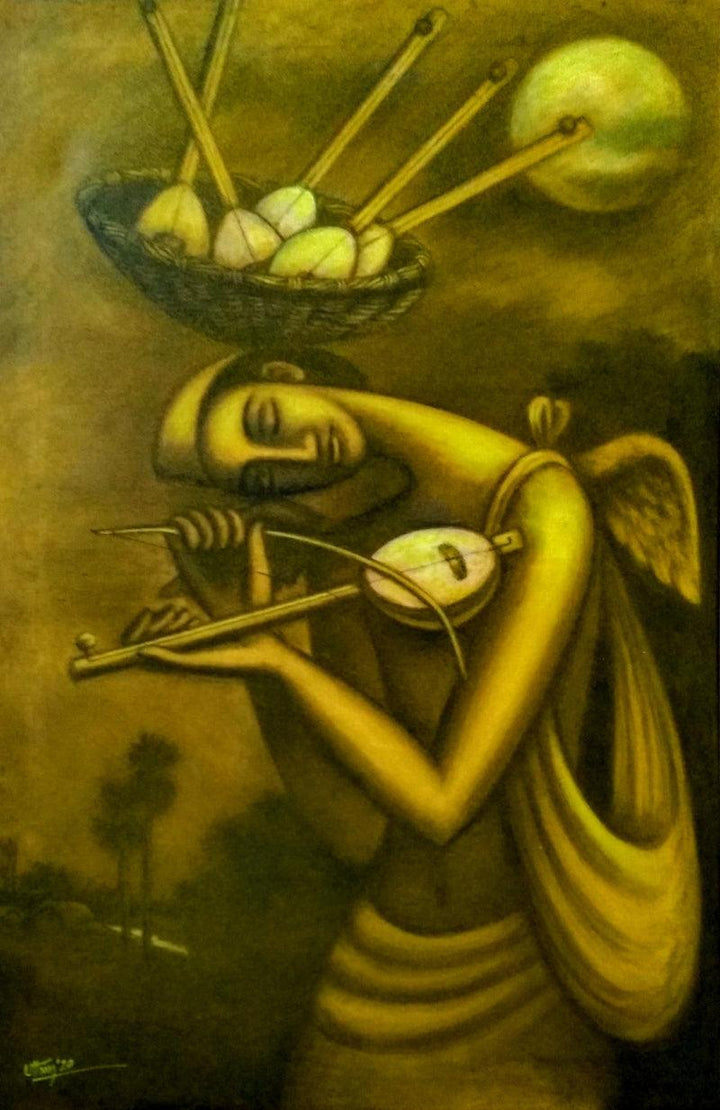 The Dream Seller 2 Painting by Uttam Bhattacharya | ArtZolo.com