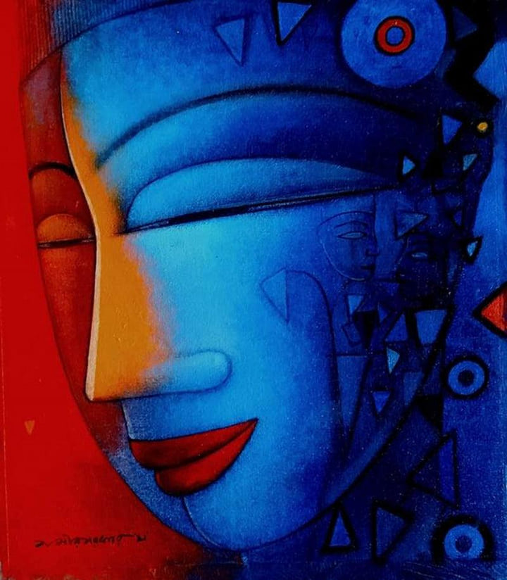 The Face Painting by Samir Sarkar | ArtZolo.com