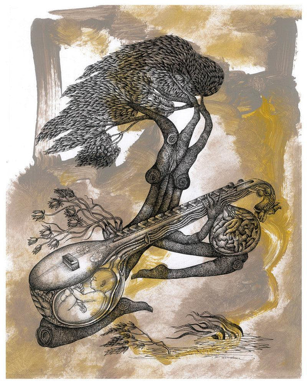 The Feeling Of Music Size Drawing by V Vasandan | ArtZolo.com