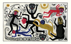 Religious serigraphs painting titled 'The Goddess', 40x64 inches, by artist Madhvi Parekh on Paper