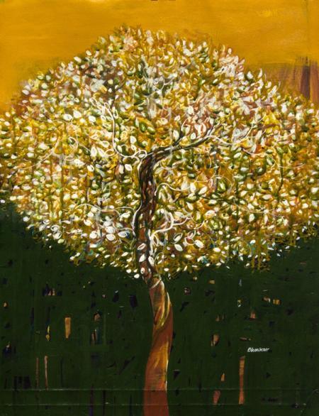 The Golden Tree Painting by Bhaskar Rao | ArtZolo.com