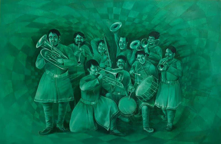 The Green Band Painting by Durshit Bhaskar | ArtZolo.com