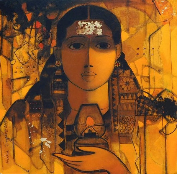 The Indian Woman 2 Painting by Sachin Sagare | ArtZolo.com