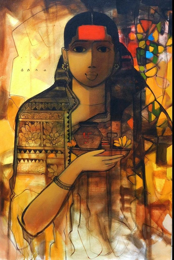 The Indian Woman 3 Painting by Sachin Sagare | ArtZolo.com