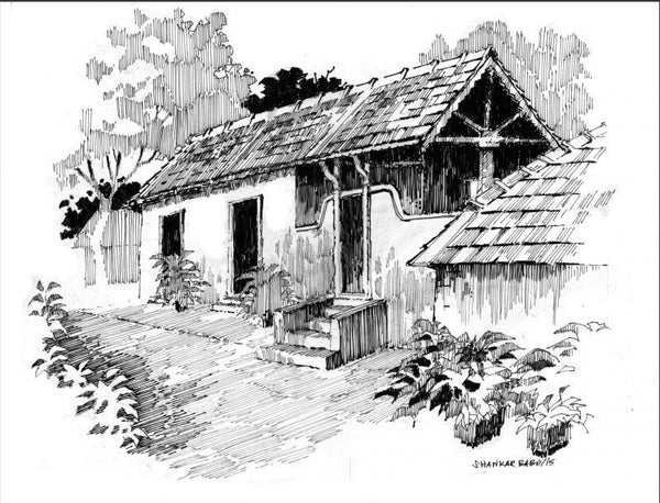 The Lonely House Drawing by Sankara Babu | ArtZolo.com