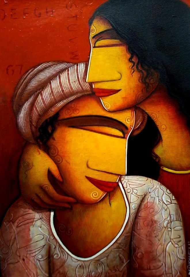 The Lover Painting by Samir Sarkar | ArtZolo.com