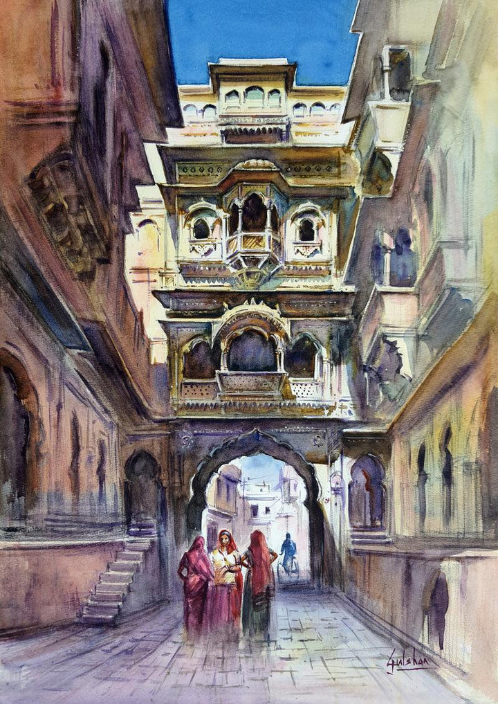 The Magnificient Jailsalmer Haveli Painting by Gulshan Achari | ArtZolo.com