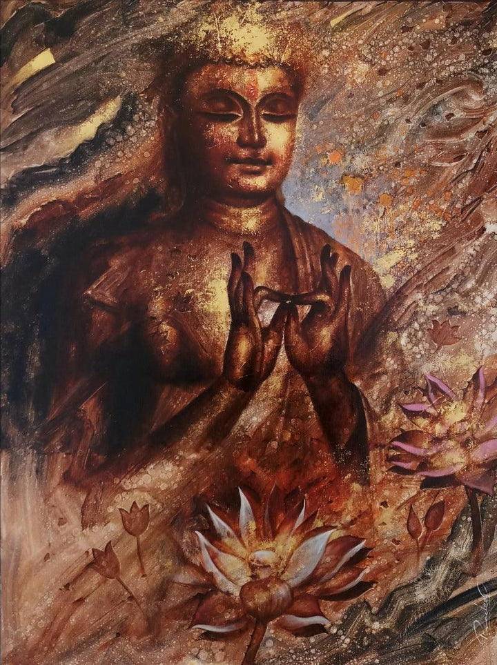 The Meditation Painting by Pradeep Kumar | ArtZolo.com