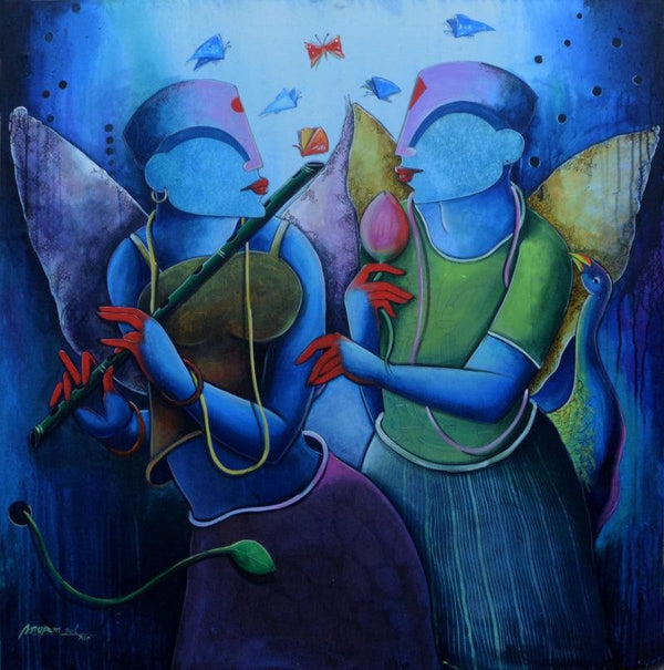 The Melody Of Purple Painting by Anupam Pal | ArtZolo.com