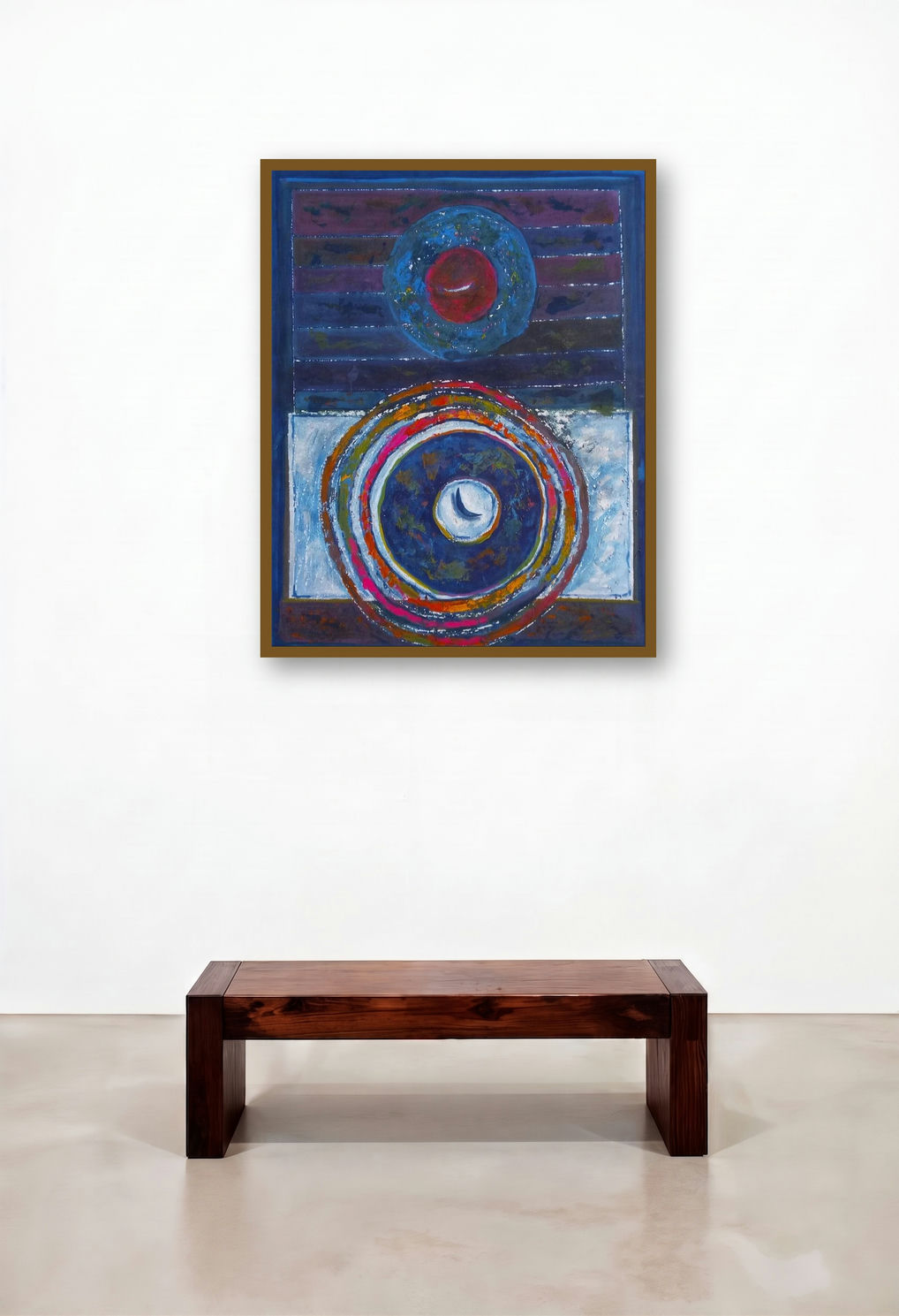 The Moon (Cosmic Dance) by artist Samruddhi Patil displayed in a Designer Study