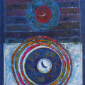 Abstract mixed media painting titled 'The Moon', 40x30 inches, by artist Samruddhi Patil on Paper