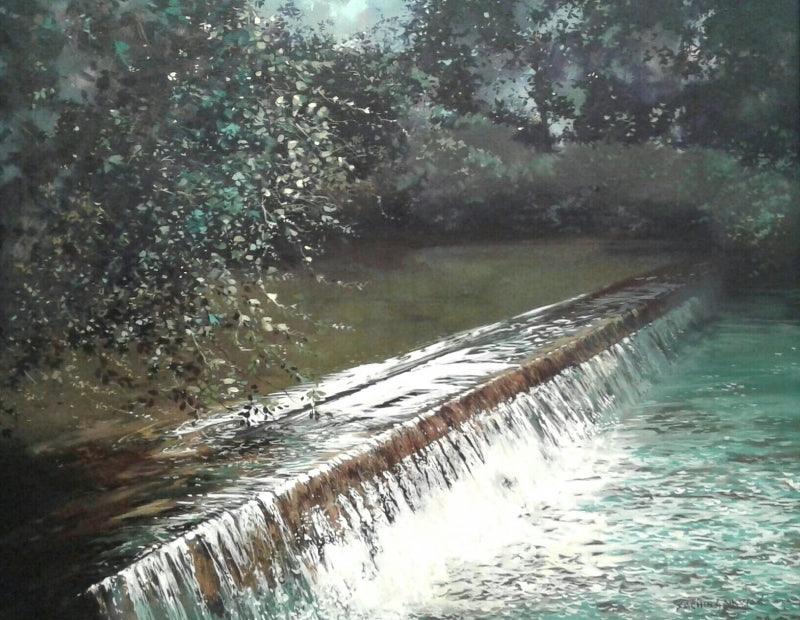 Landscape acrylic painting titled 'The Morning', 24x30 inches, by artist Sachin Gaikwad on Canvas
