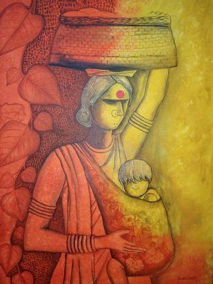 The Mother Painting by Janaki Injety | ArtZolo.com