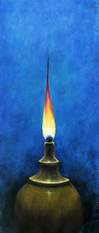 The Oil Lamp Painting by Seby Augustine | ArtZolo.com