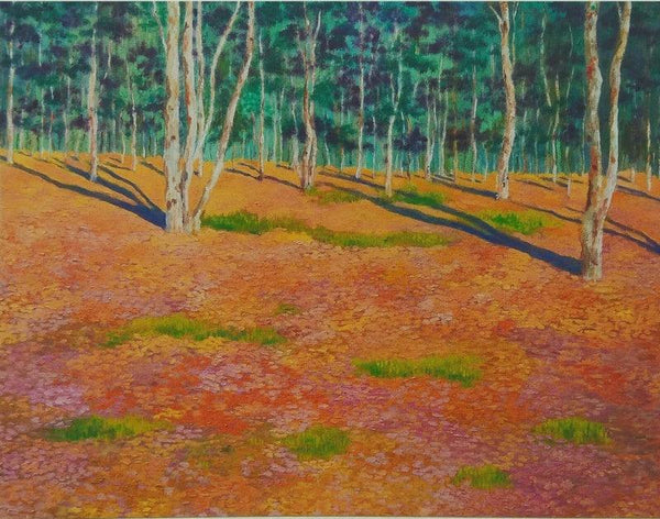 The Orange Lanscape Painting by Protyusha Mitra | ArtZolo.com