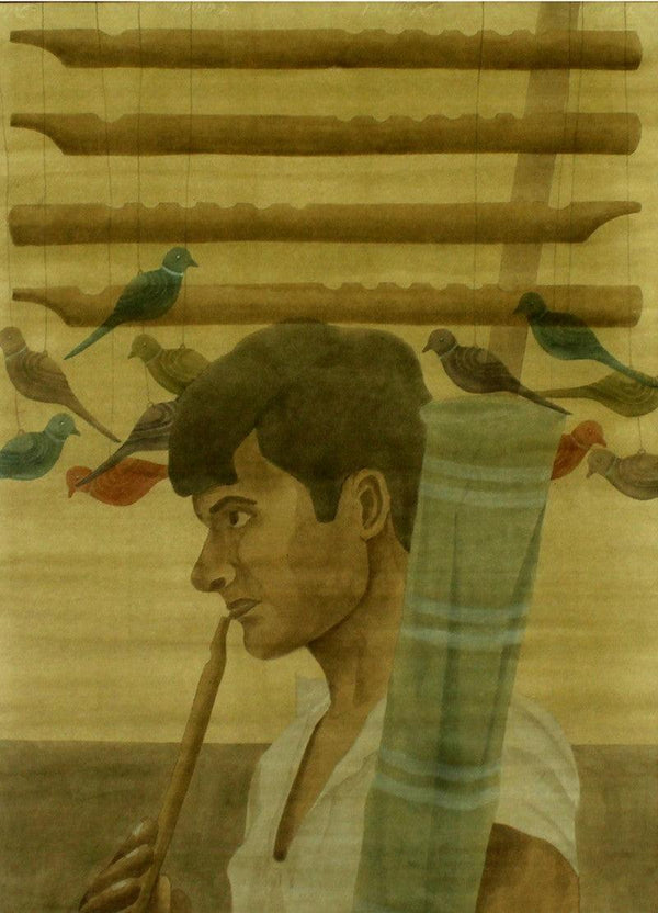 The Pied Piper Painting by Gulab Kapadiya | ArtZolo.com