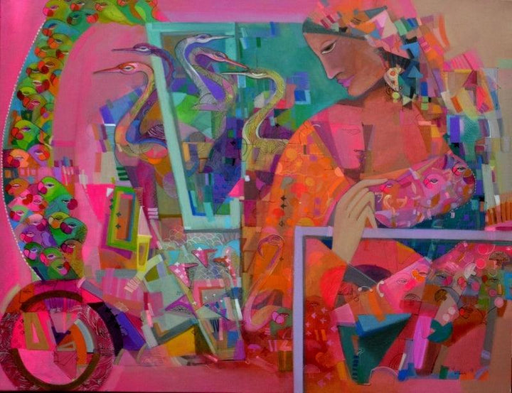 The Pink 42 Painting by Madan Lal | ArtZolo.com