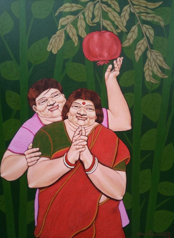 The Pomegranate Painting by Apurba Karati | ArtZolo.com
